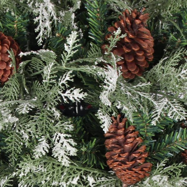 Árvore de Natal com pinhas 195 cm PVC e PE verde e branco - Image 3
