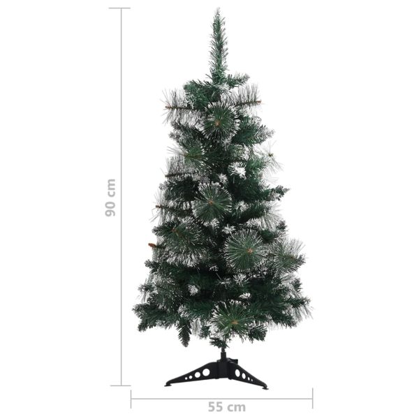 Árvore de Natal artificial c/ suporte 90 cm PVC verde e branco - Image 6