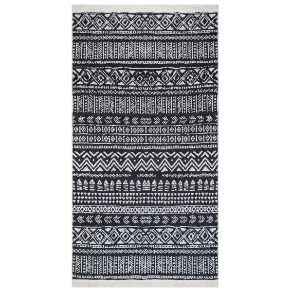 Tapete 120x180 cm algodão preto e branco - Image 2