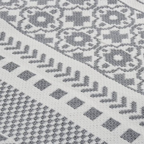 Tapete 120x180 cm algodão cinzento e branco - Image 4