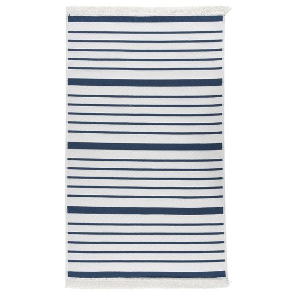 Tapete 120x180 cm algodão azul-marinho