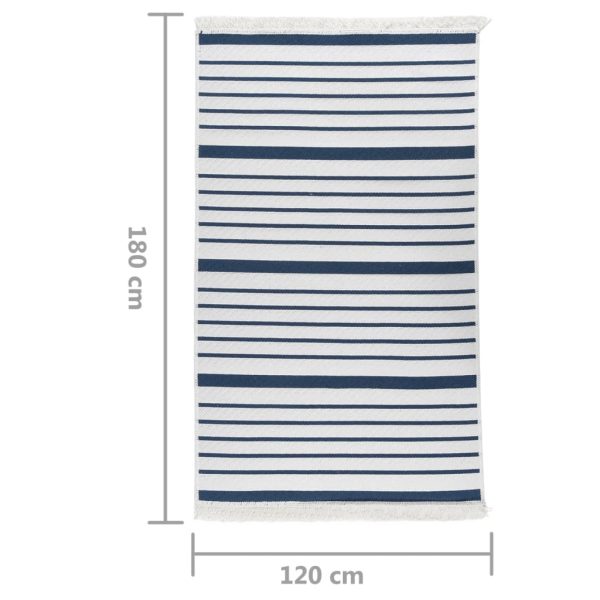 Tapete 120x180 cm algodão azul-marinho - Image 7