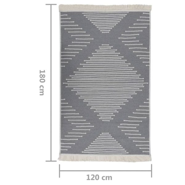 Tapete 120x180 cm algodão cinzento-escuro - Image 7
