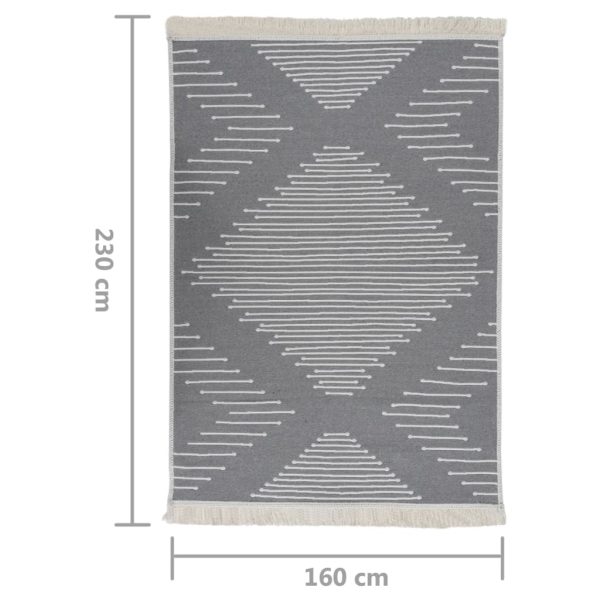 Tapete 160x230 cm algodão cinzento-escuro - Image 7