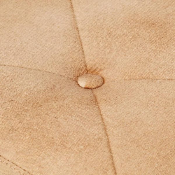Poltrona de apoio com banco para os pés lona cor creme - Image 6