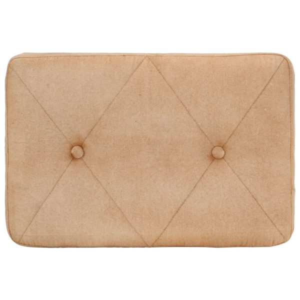Poltrona de apoio com banco para os pés lona cor creme - Image 8