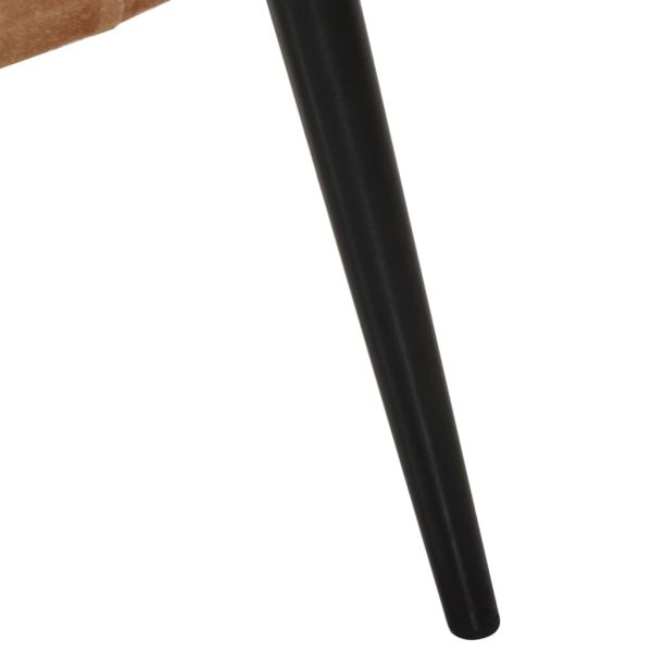 Poltrona de apoio com banco para os pés lona castanho - Image 7