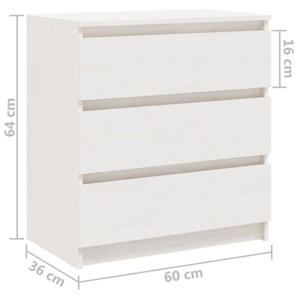 Mesas de cabeceira 2 pcs 60x36x64 cm pinho maciço branco - Image 10