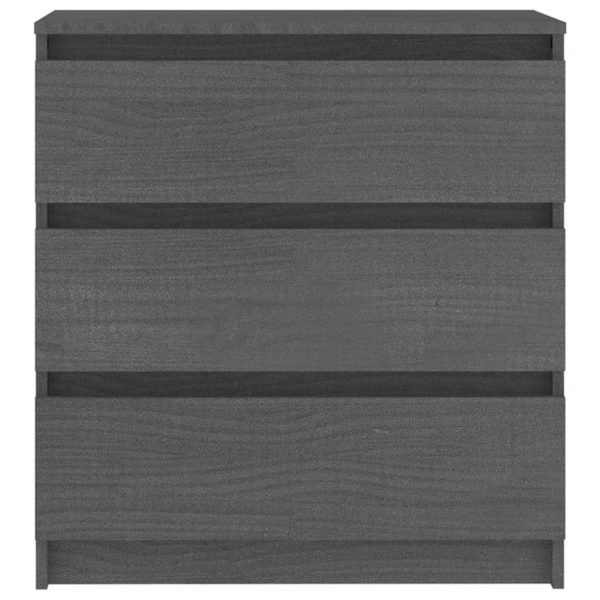 Mesas de cabeceira 2 pcs 60x36x64 cm pinho maciço cinzento - Image 5