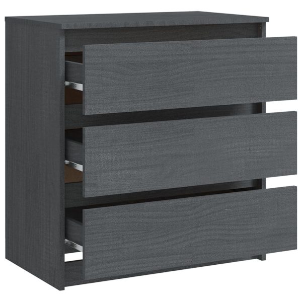 Mesas de cabeceira 2 pcs 60x36x64 cm pinho maciço cinzento - Image 7