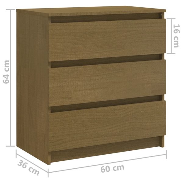 Mesas de cabeceira 2 pcs 60x36x64 cm pinho maciço castanho-mel - Image 10