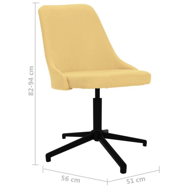 Cadeira de escritório giratória tecido amarelo - Image 8