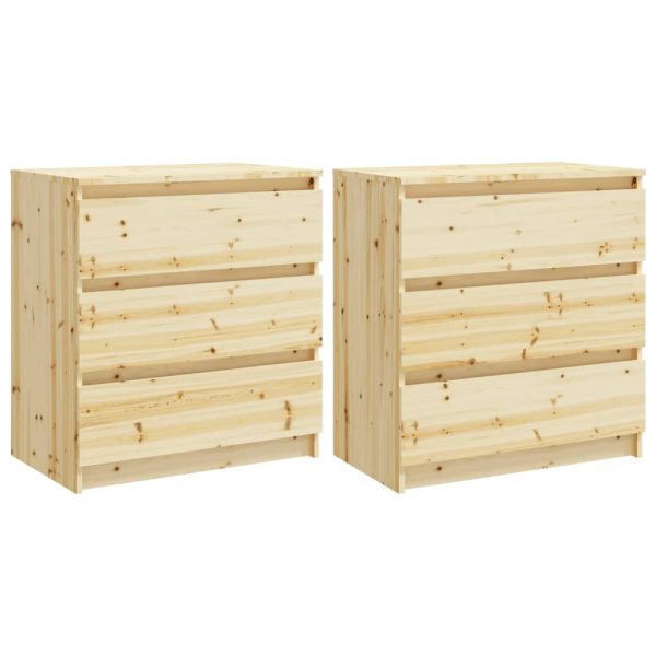Móveis de apoio 2 pcs 60x36x64 cm madeira de abeto maciça - Image 2