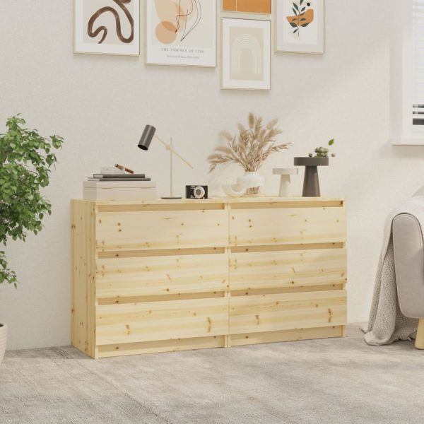 Móveis de apoio 2 pcs 60x36x64 cm madeira de abeto maciça