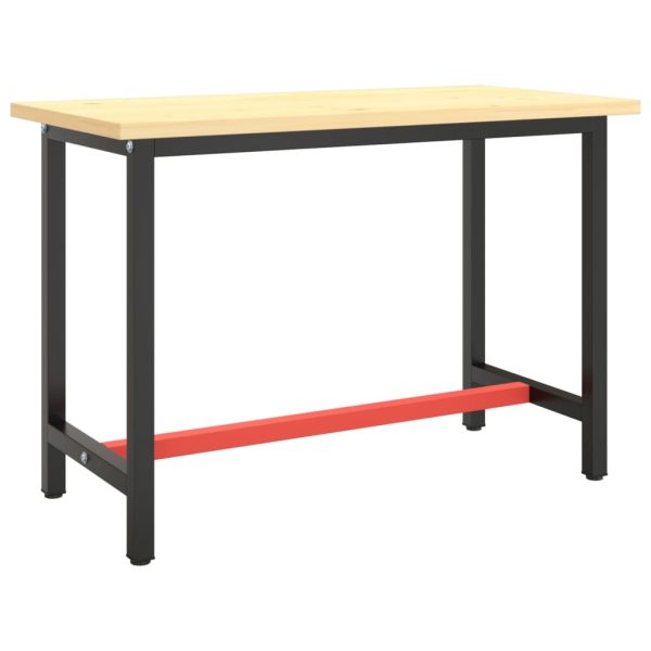 Estrutura p/ bancada 110x50x79 cm metal preto e vermelho mate - Image 2