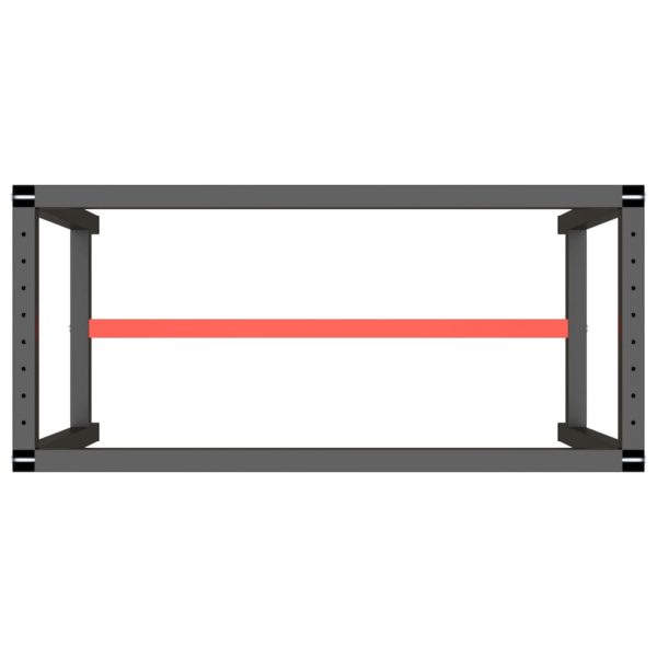 Estrutura p/ bancada 110x50x79 cm metal preto e vermelho mate - Image 5