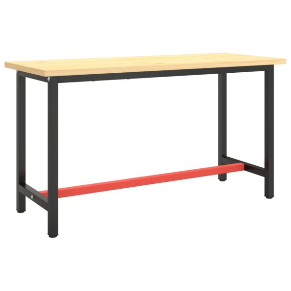 Estrutura p/ bancada 140x50x79 cm metal preto e vermelho mate - Image 2