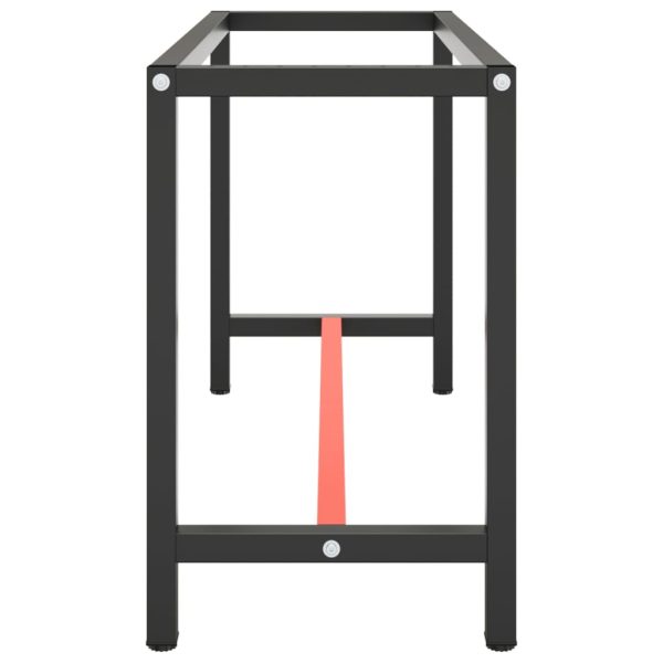 Estrutura p/ bancada 140x50x79 cm metal preto e vermelho mate - Image 4
