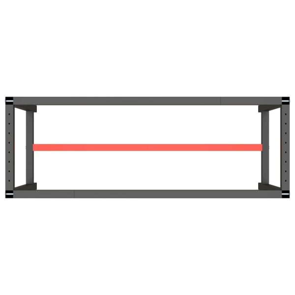 Estrutura p/ bancada 140x50x79 cm metal preto e vermelho mate - Image 5