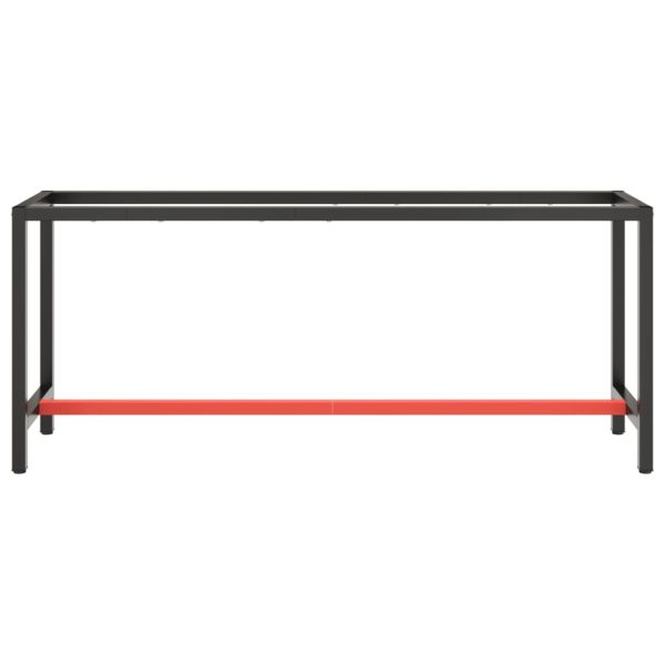 Estrutura p/ bancada 190x50x79 cm metal preto e vermelho mate - Image 3