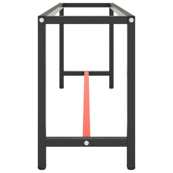 Estrutura p/ bancada 190x50x79 cm metal preto e vermelho mate - Image 4