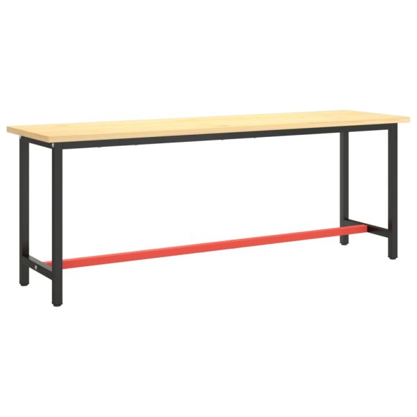 Estrutura p/ bancada 210x50x79 cm metal preto e vermelho mate - Image 2