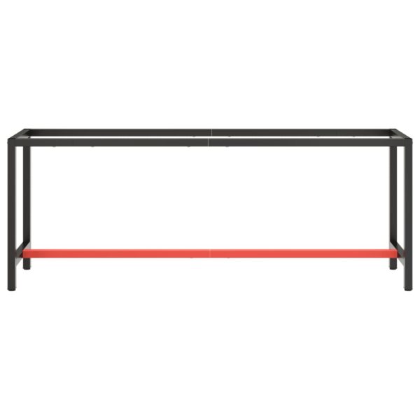 Estrutura p/ bancada 210x50x79 cm metal preto e vermelho mate - Image 3