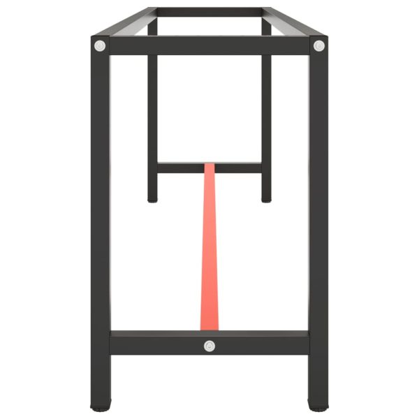 Estrutura p/ bancada 210x50x79 cm metal preto e vermelho mate - Image 4