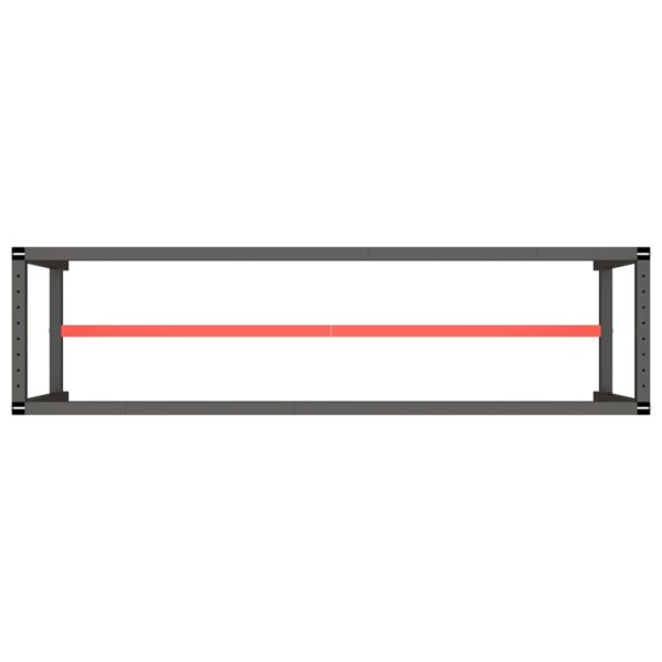 Estrutura p/ bancada 210x50x79 cm metal preto e vermelho mate - Image 5