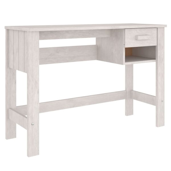 Secretária HAMAR 110x40x75 cm pinho maciço branco - Image 2