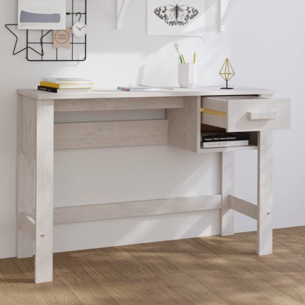 Secretária HAMAR 110x40x75 cm pinho maciço branco - Image 3