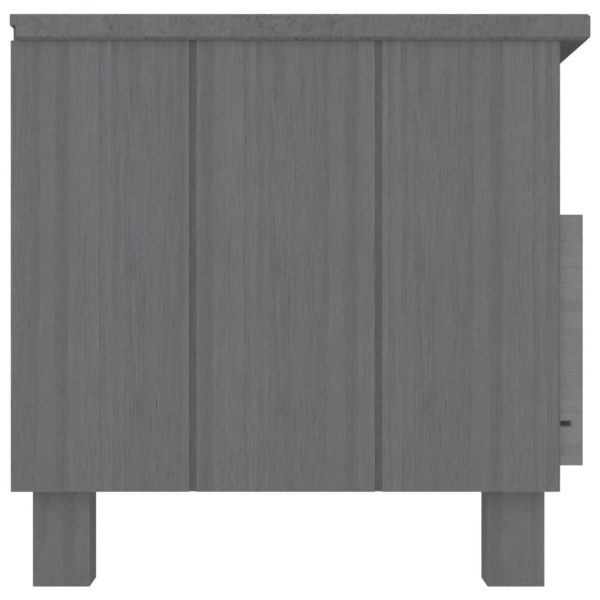 Móvel de TV HAMAR 106x40x40 cm pinho maciço cinza-escuro - Image 4