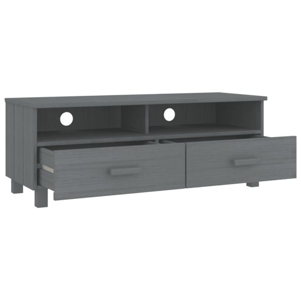 Móvel de TV HAMAR 106x40x40 cm pinho maciço cinza-escuro - Image 5