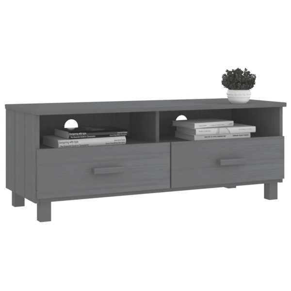 Móvel de TV HAMAR 106x40x40 cm pinho maciço cinza-escuro - Image 6