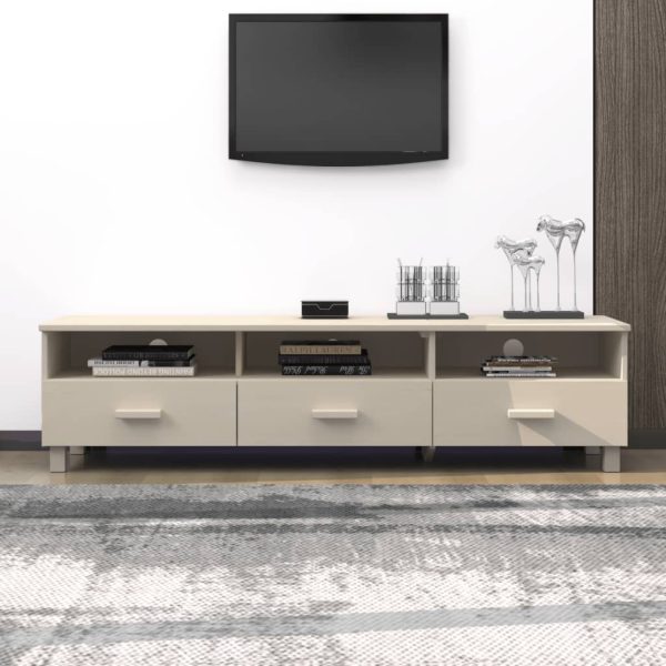 Móvel de TV HAMAR 158x40x40 cm pinho maciço castanho-mel