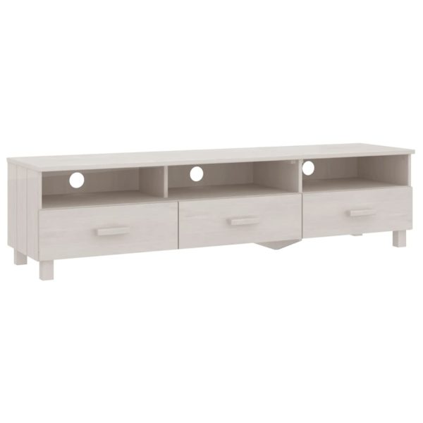 Móvel de TV HAMAR 158x40x40 cm pinho maciço branco - Image 2