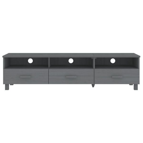 Móvel de TV HAMAR 158x40x40 cm pinho maciço cinza-escuro - Image 3