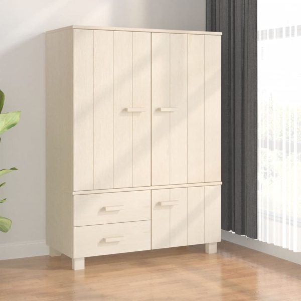 Roupeiro HAMAR 99x45x137 cm pinho maciço castanho-mel