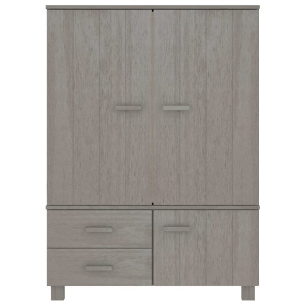 Roupeiro HAMAR 99x45x137 cm pinho maciço cinza-claro - Image 3