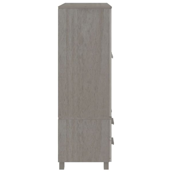Roupeiro HAMAR 99x45x137 cm pinho maciço cinza-claro - Image 4