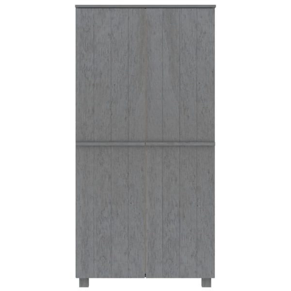 Roupeiro HAMAR 89x50x180 cm pinho maciço cinza-escuro - Image 3