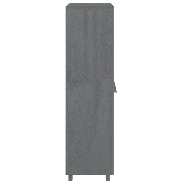 Roupeiro HAMAR 89x50x180 cm pinho maciço cinza-escuro - Image 4