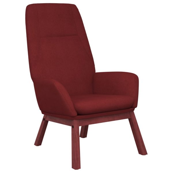 Cadeira de descanso tecido vermelho tinto - Image 2