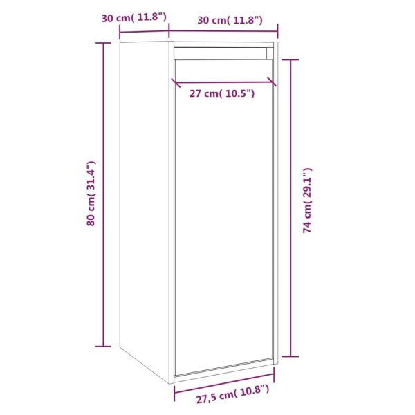 Armários de parede 2 pcs 30x30x80 cm pinho maciço castanho-mel - Image 11