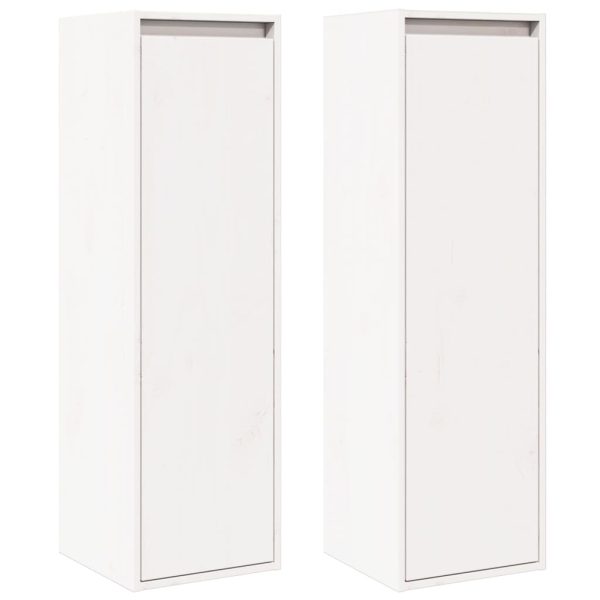 Armários de parede 2 pcs 30x30x100 cm pinho maciço branco - Image 2