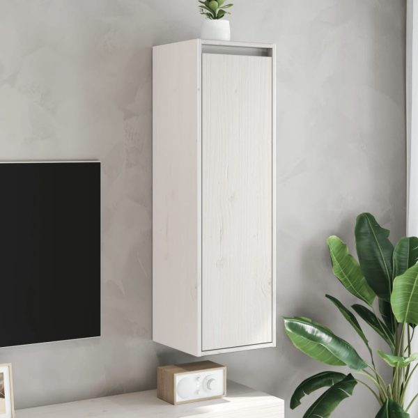 Armários de parede 2 pcs 30x30x100 cm pinho maciço branco
