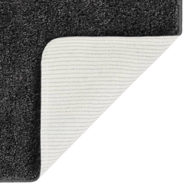Tapete shaggy 80x150 cm antiderrapante cinzento-escuro - Image 3