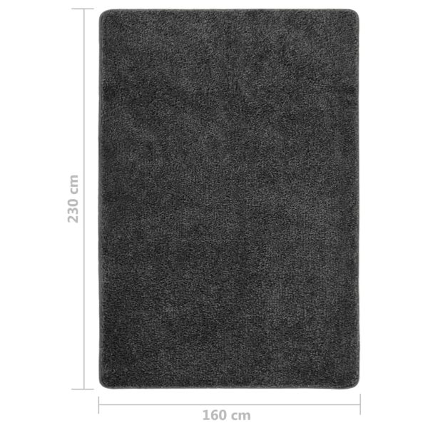 Tapete shaggy 160x230 cm antiderrapante cinzento-escuro - Image 5