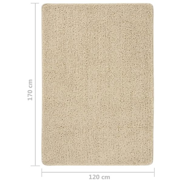 Tapete shaggy 120x170 cm antiderrapante cor creme - Image 5