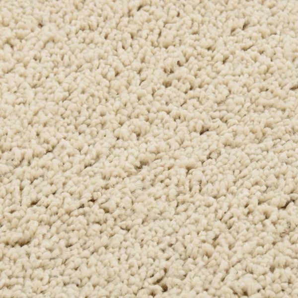 Tapete shaggy 160x230 cm antiderrapante cor creme - Image 4